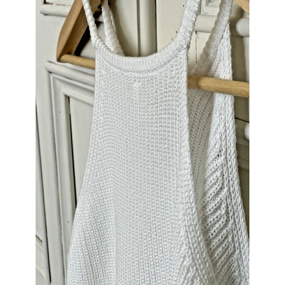 Women Small Fashion Scoop Neck Knit Tank Top Casual Loose Sleeveless Split Sides - Picture 10 of 13